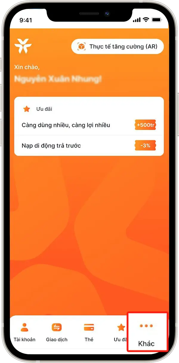 Bước 1 : Tại giao diện Chính =>>Chọn mục Khác